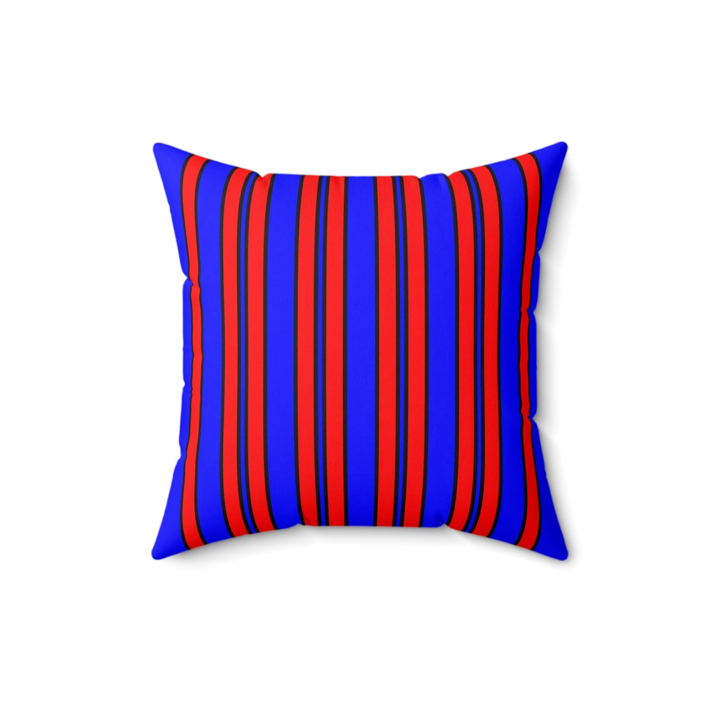 Blue, Red Retro Stripes Cushion Pillow