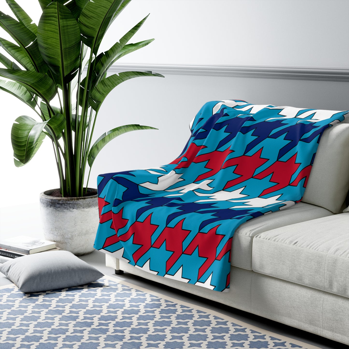 Tuvalu Retro Houndstooth Blanket Throw