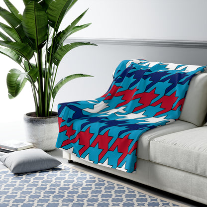 Tuvalu Retro Houndstooth Blanket Throw