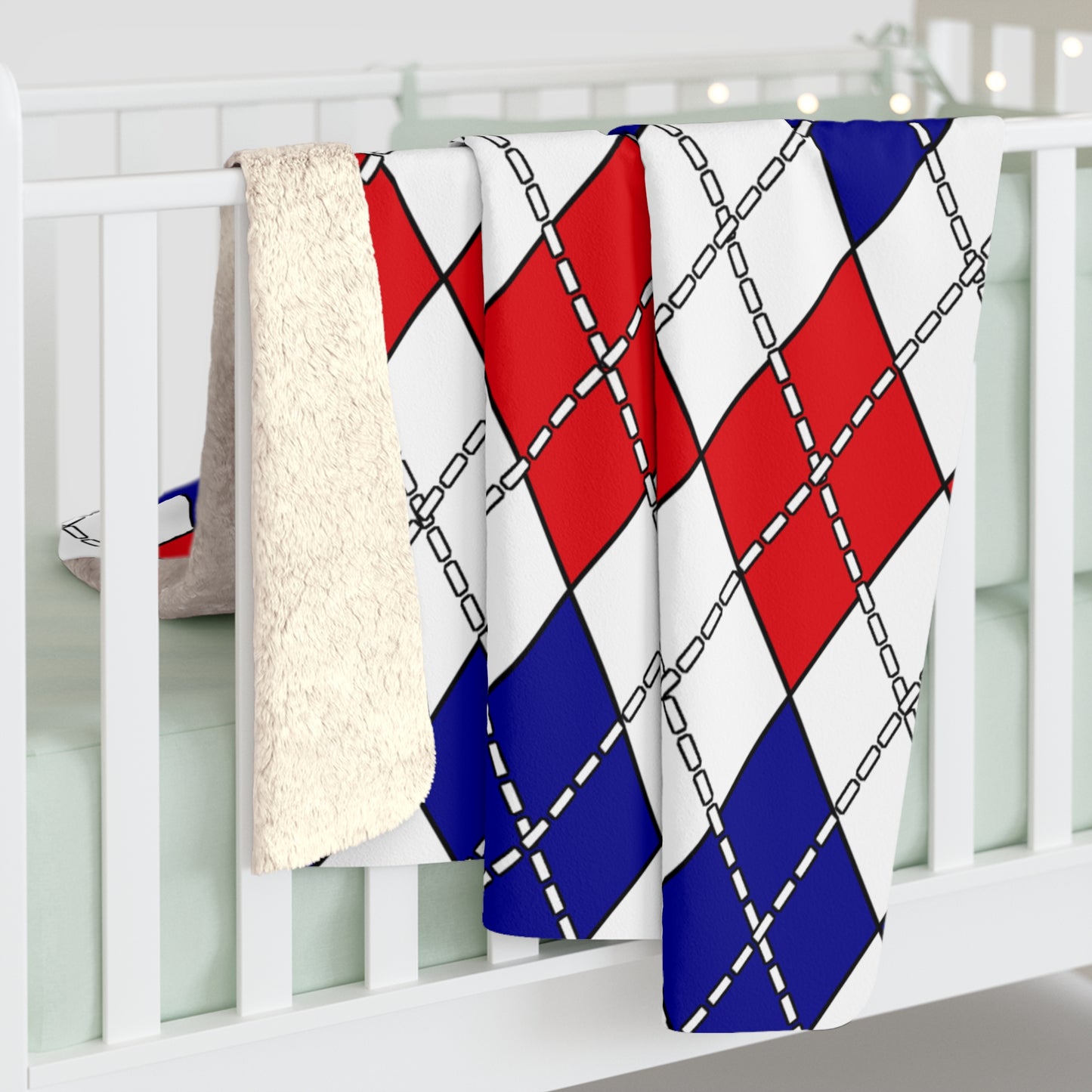 Wallis And Futuna Retro Argyle Blanket Throw