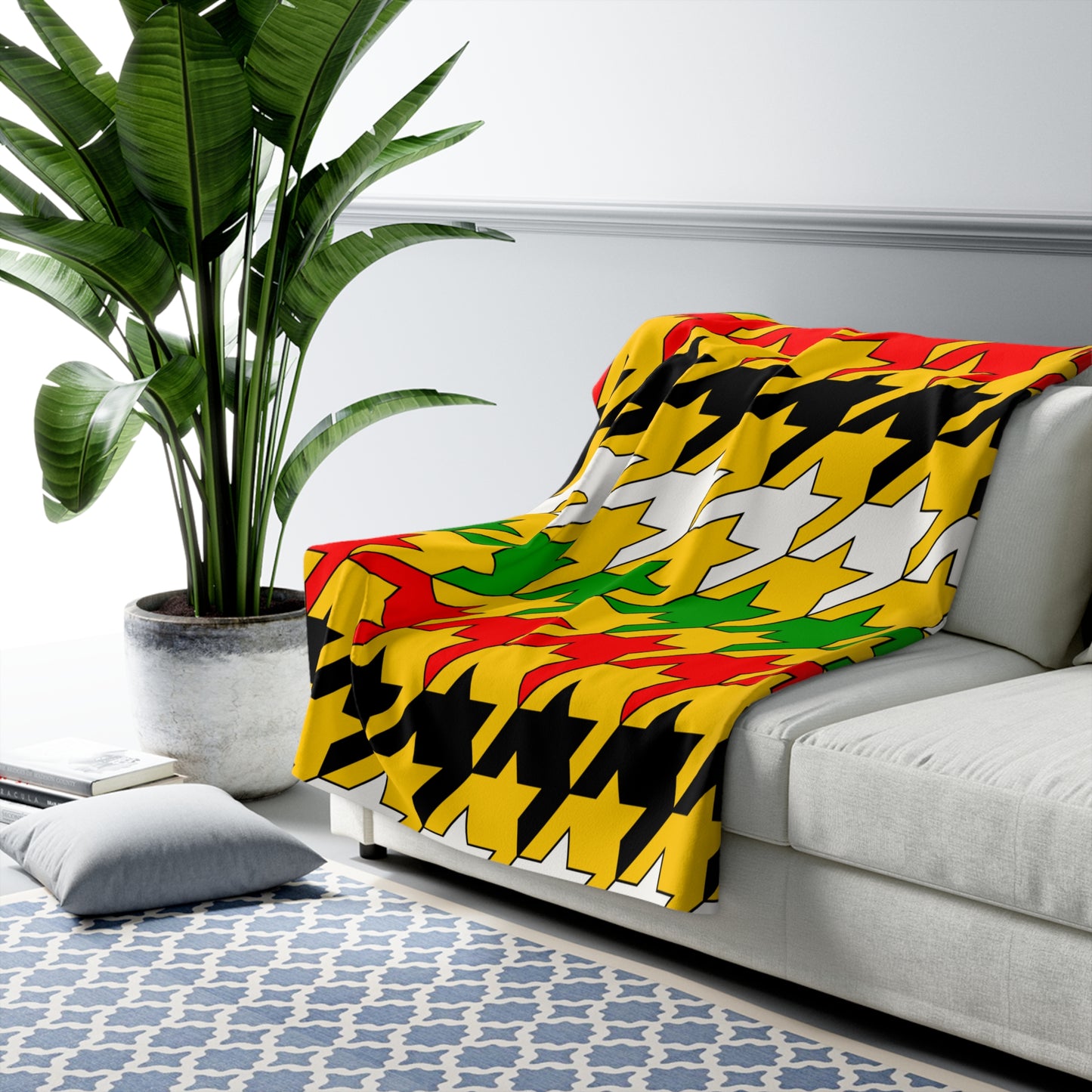 Mozambique Retro Houndstooth Blanket Throw