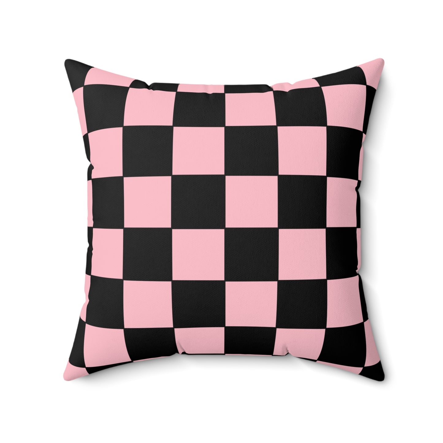 Pink, Black Retro Check Cushion Pillow
