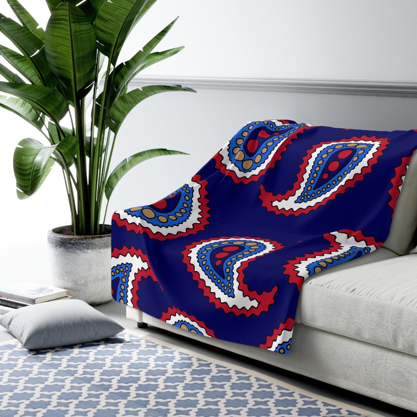 Tristan Da Cunha Retro Paisley Blanket Throw