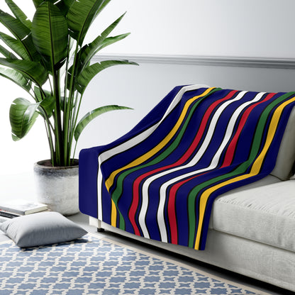 British Virgin Islands Retro Stripes Blanket Throw