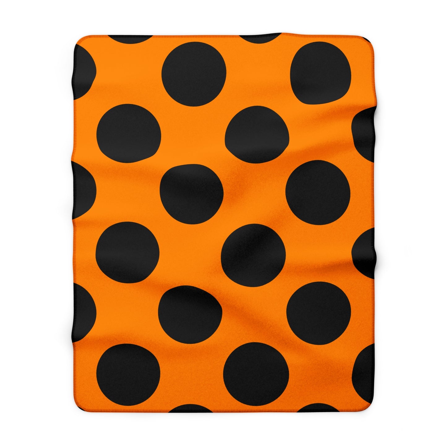 Dark Orange, Black Retro Polka Dots Blanket Throw