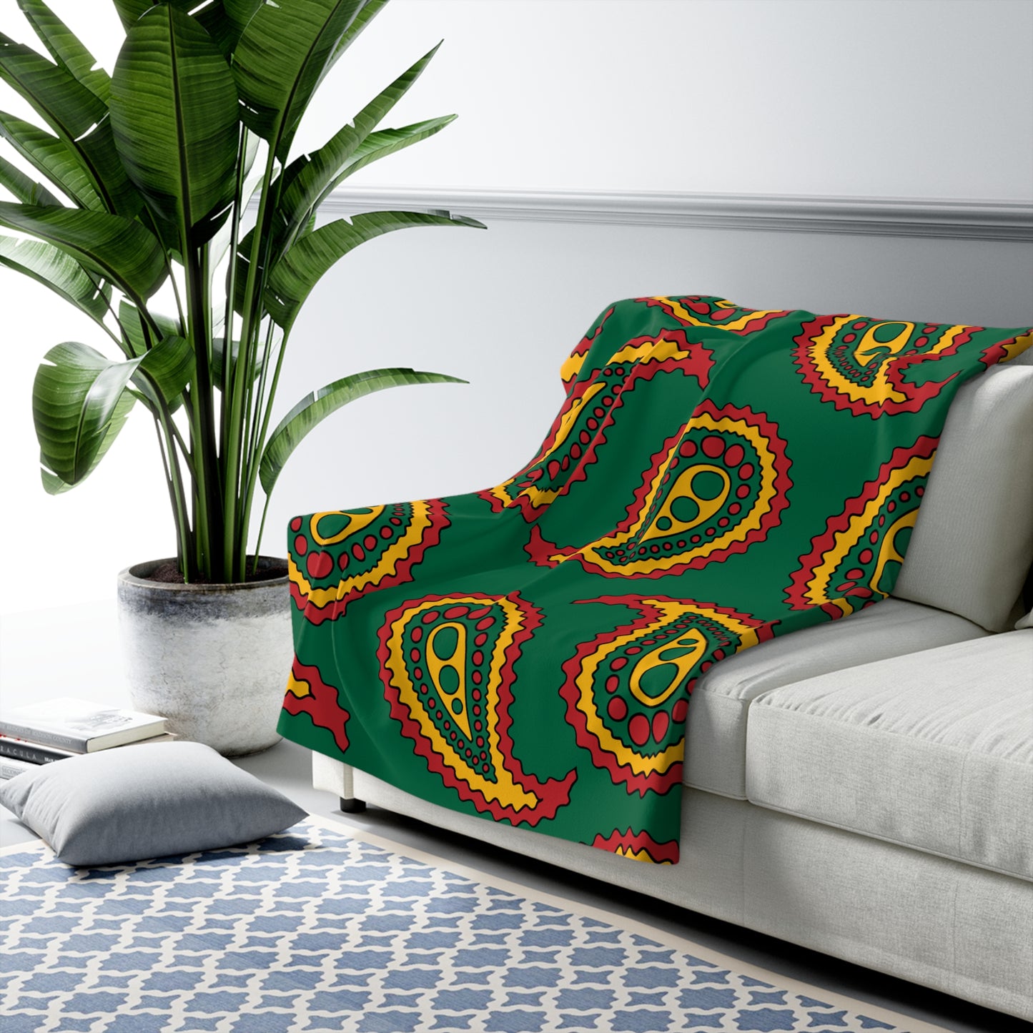 Lithuania Retro Paisley Blanket Throw