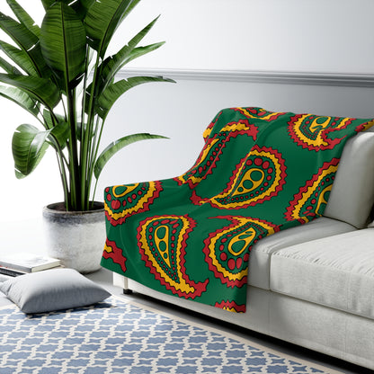 Lithuania Retro Paisley Blanket Throw