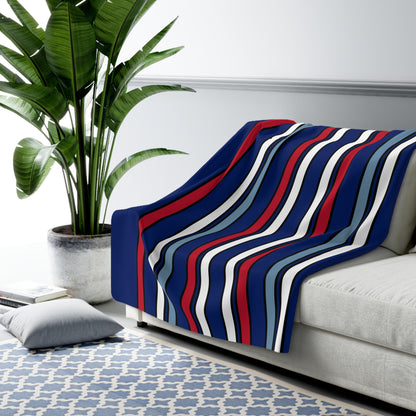 Falkland Islands Retro Stripes Blanket Throw
