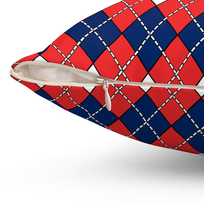 Svalbard And Jan Mayen Retro Argyle Cushion Pillow