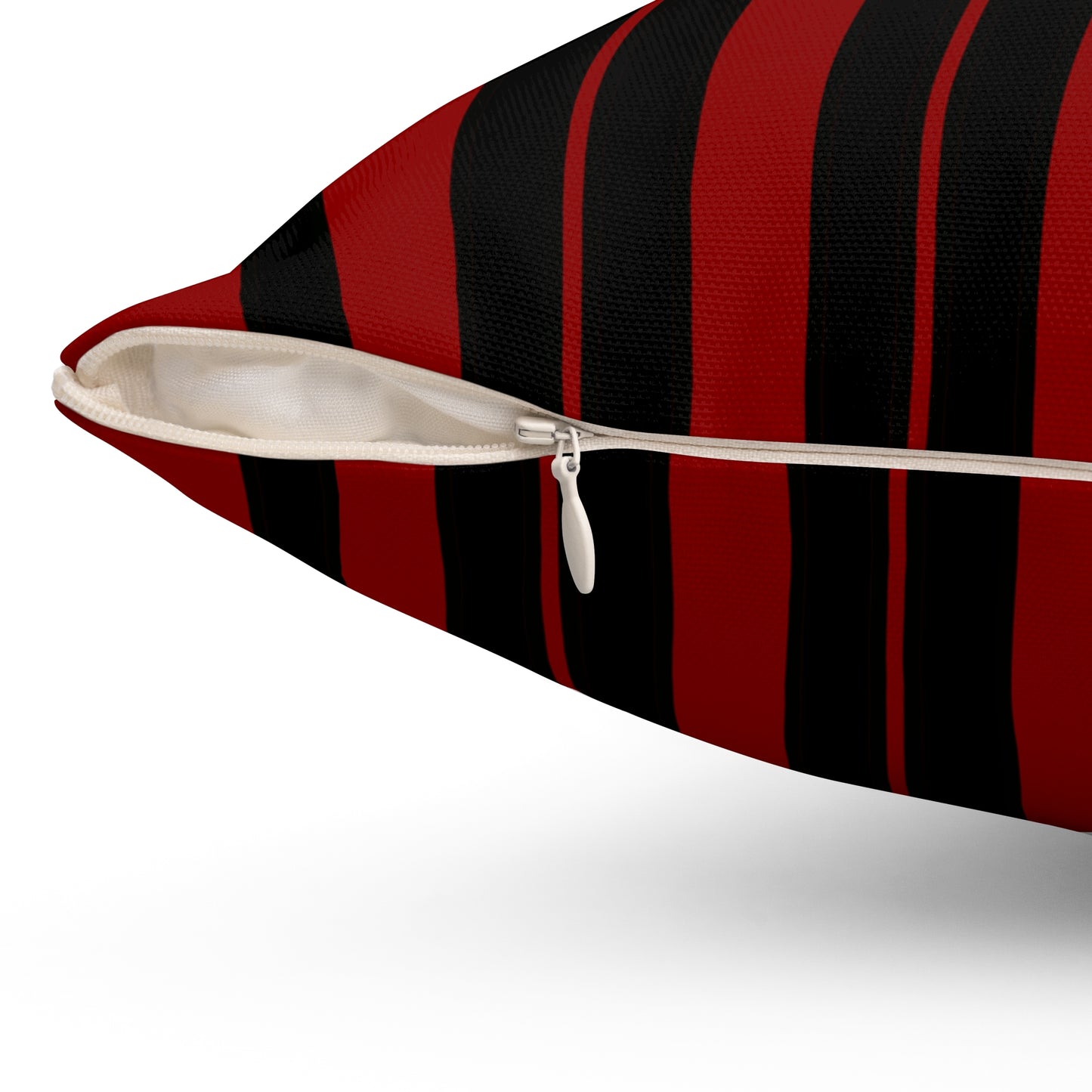 Dark Red, Black Retro Stripes Cushion Pillow