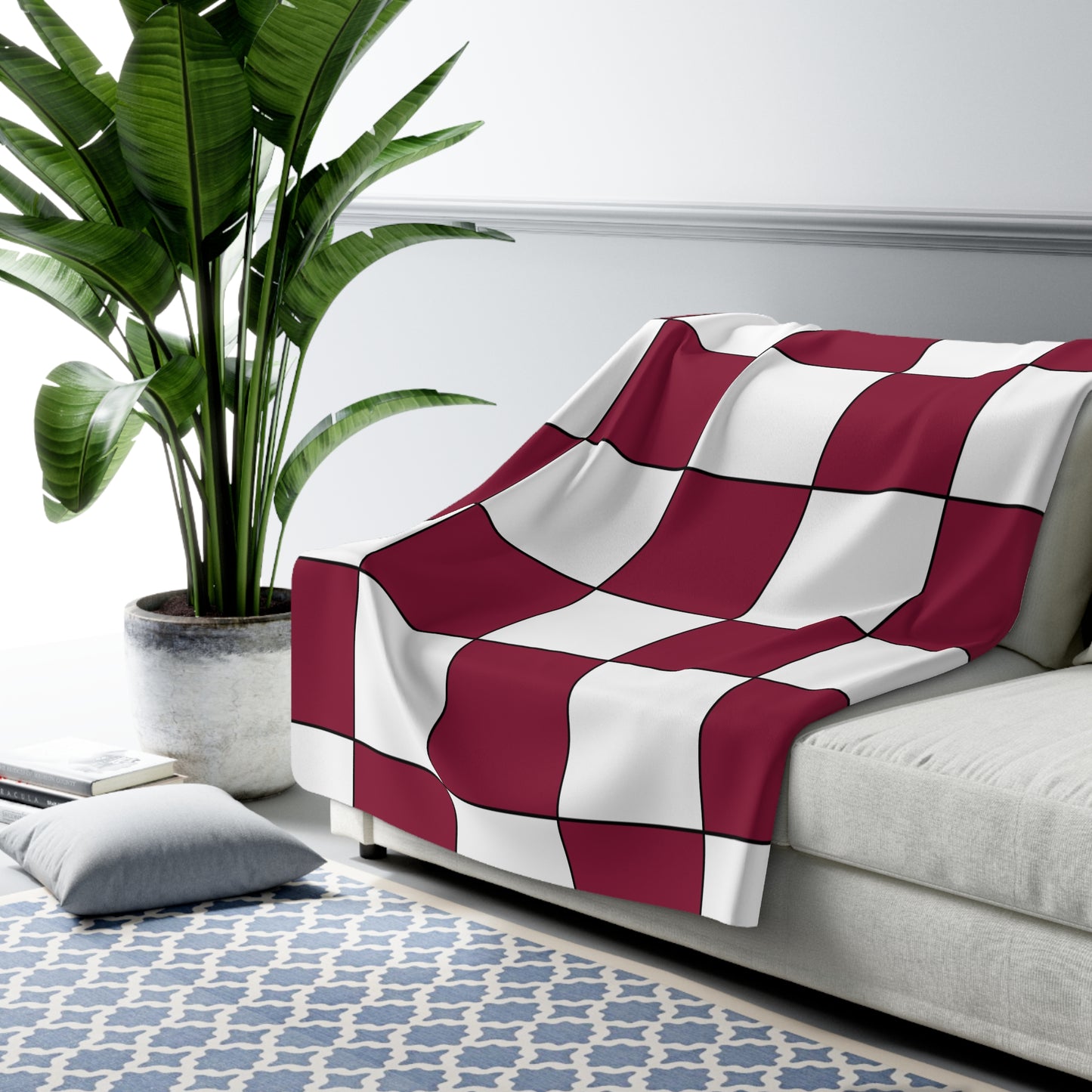 Qatar Retro Check Blanket Throw