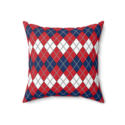 Dominican Republic Retro Argyle Cushion Pillow