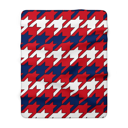 Lao Peoples Democratic Republic Retro Houndstooth Blanket Throw