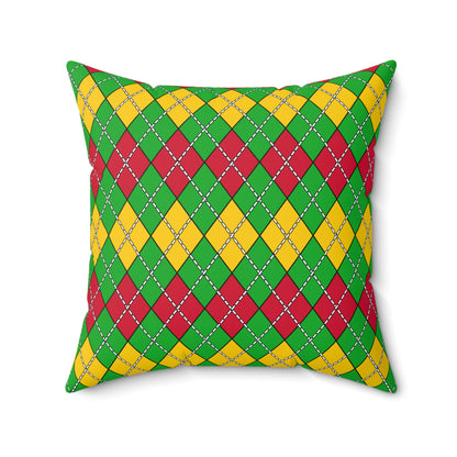 Sao Tome And Principe Retro Argyle Cushion Pillow