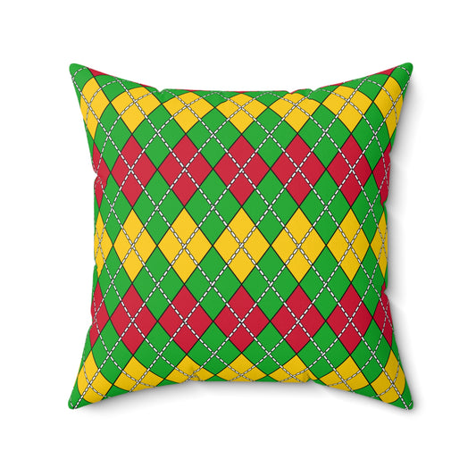 Sao Tome And Principe Retro Argyle Cushion Pillow