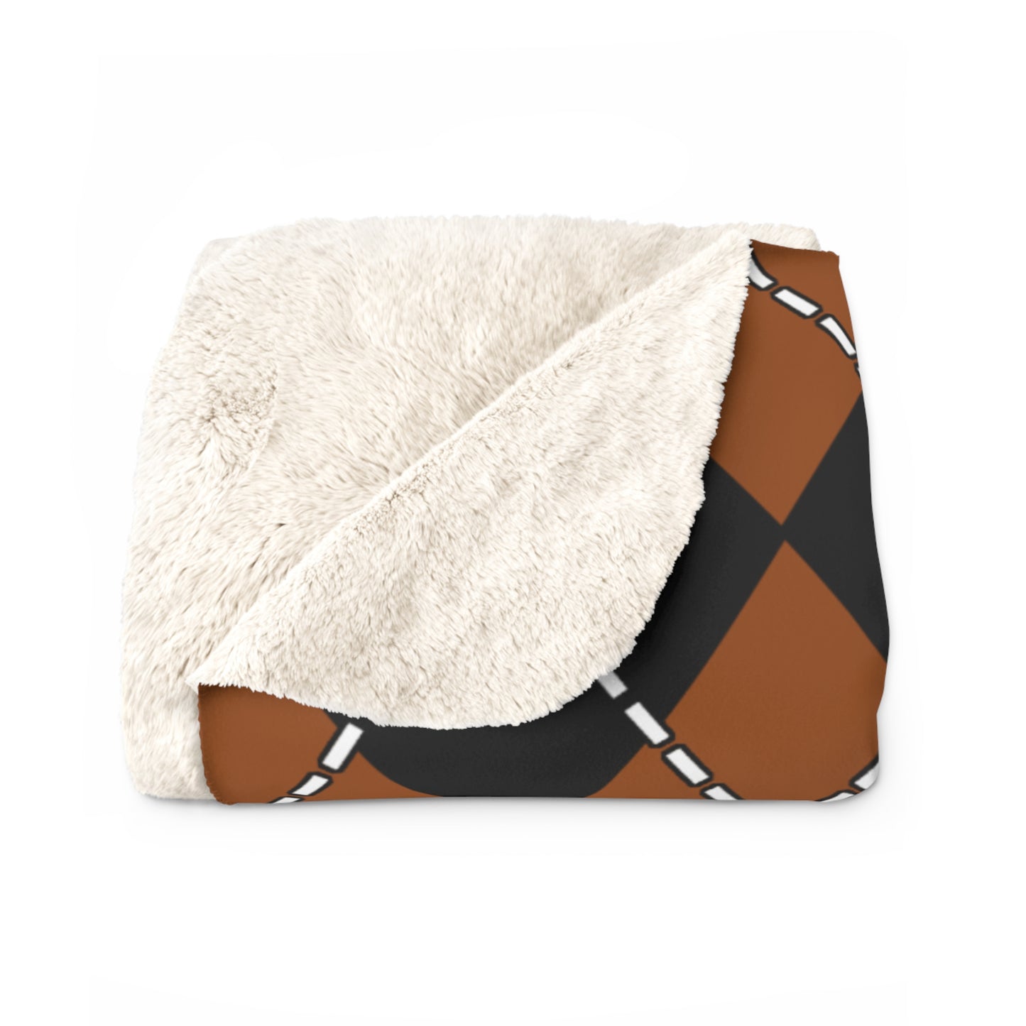 Brown, Black Retro Argyle Blanket Throw