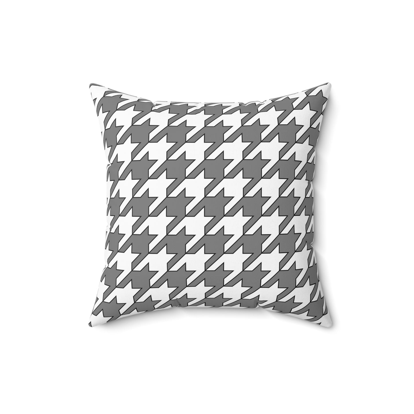 Grey, White Retro Houndstooth Cushion Pillow