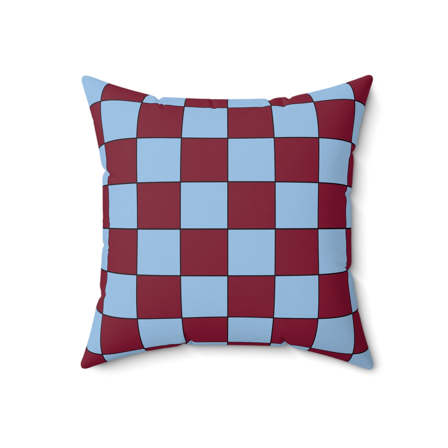 Claret, Blue Retro Check Cushion Pillow