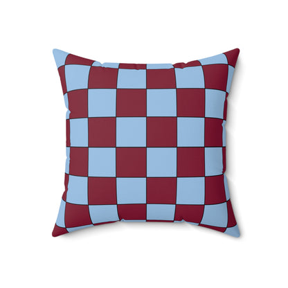 Claret, Blue Retro Check Cushion Pillow