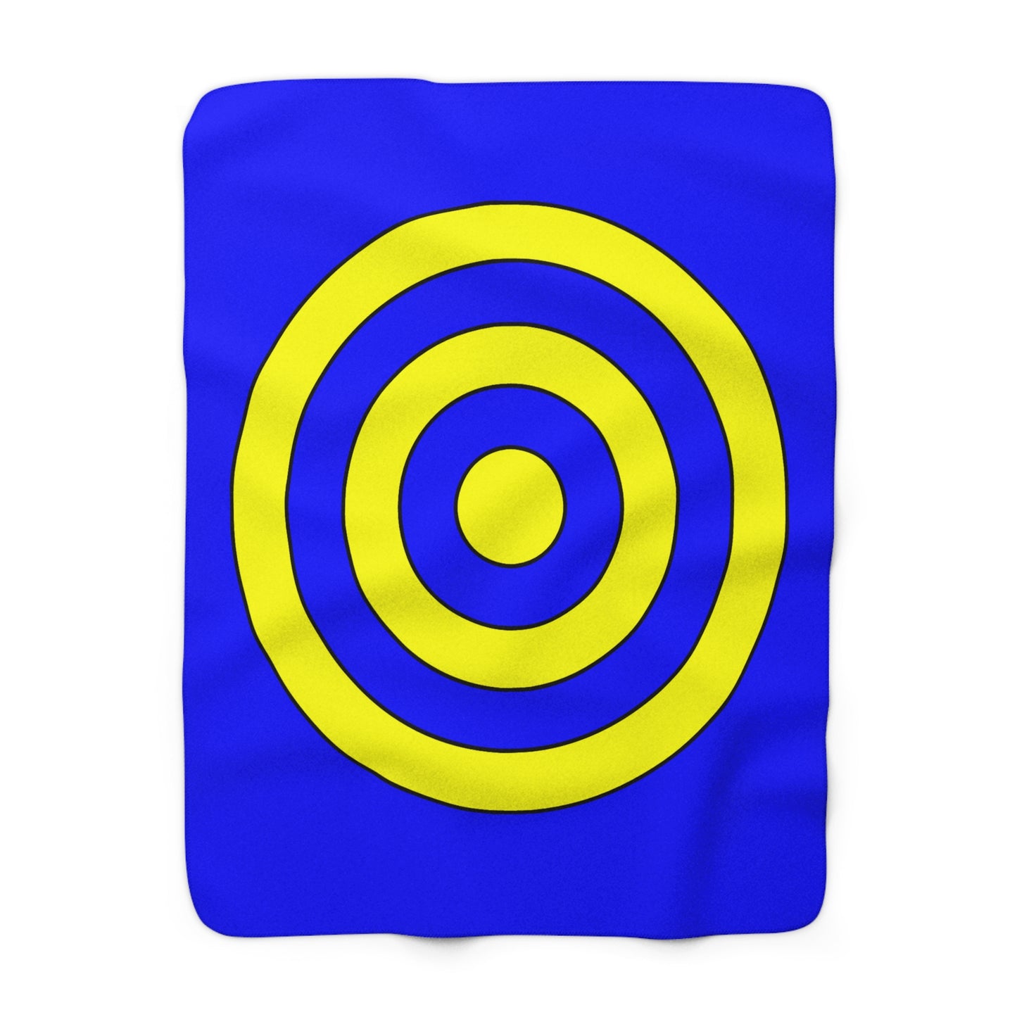 Blue, Yellow Retro Target Blanket Throw