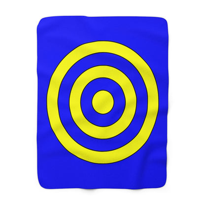 Blue, Yellow Retro Target Blanket Throw