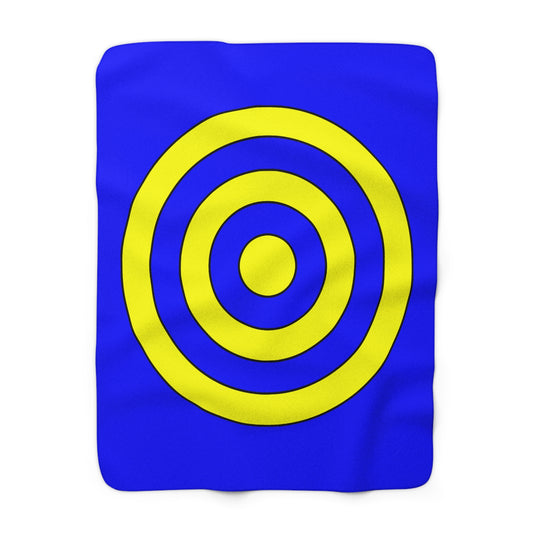 Blue, Yellow Retro Target Blanket Throw