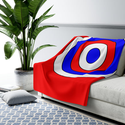 Red, White, Blue Retro Target Blanket Throw