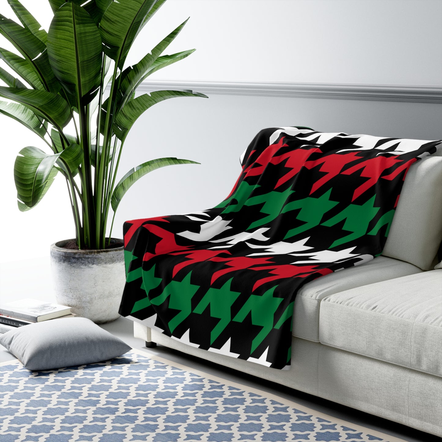 Syria Retro Houndstooth Blanket Throw