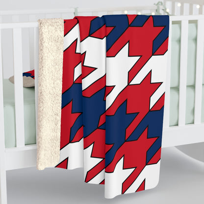 Dominican Republic Retro Houndstooth Blanket Throw