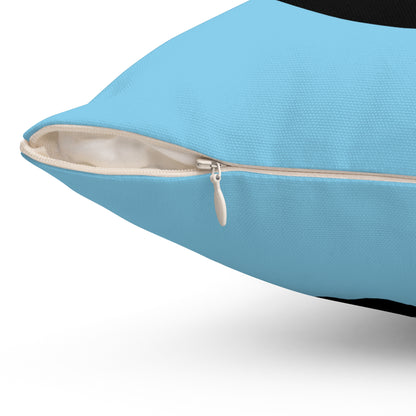 Sky Blue, Black Retro Target Cushion Pillow