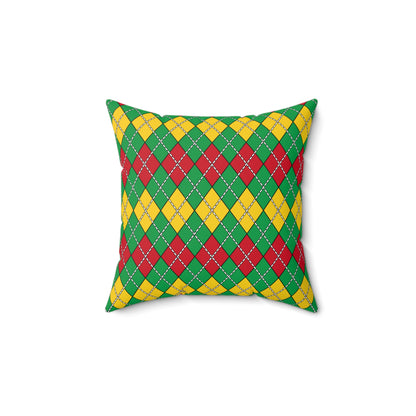 Guinea Bissau Retro Argyle Cushion Pillow