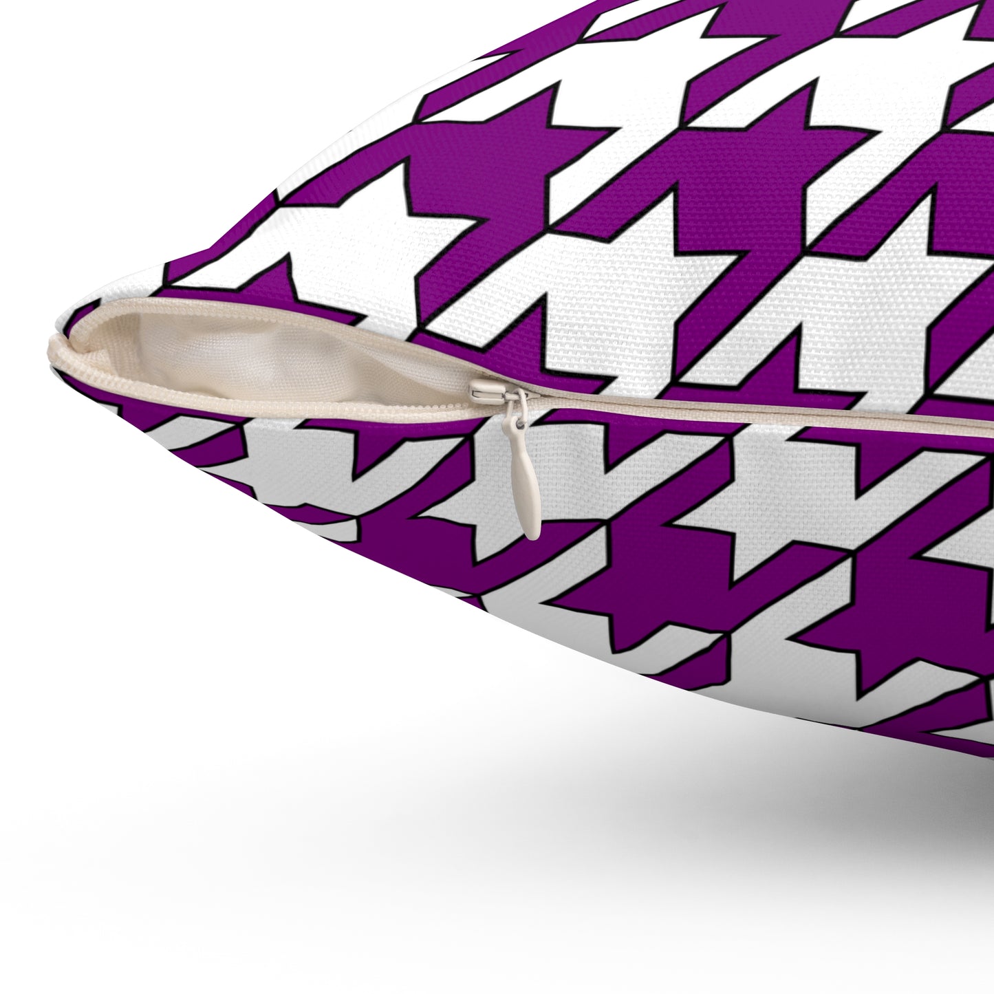 Purple, White Retro Houndstooth Cushion Pillow