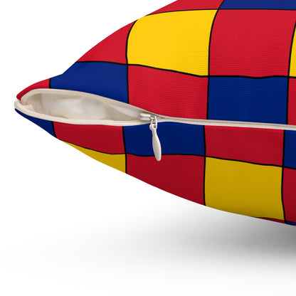 Venezuela Retro Check Cushion Pillow