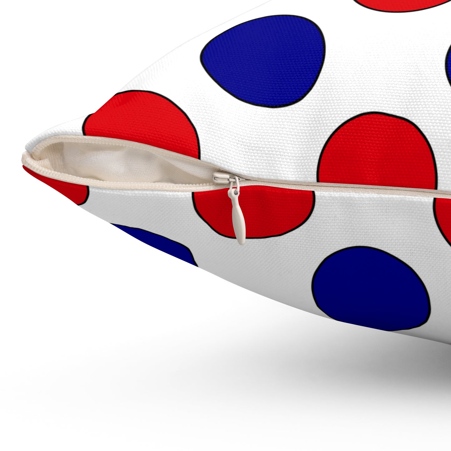 Saint Pierre And Miquelon Retro Polka Dots Cushion Pillow