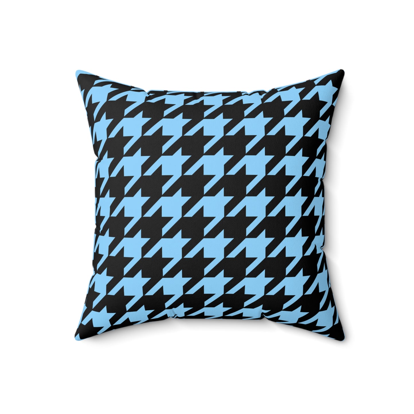 Light Blue, Black Retro Houndstooth Cushion Pillow