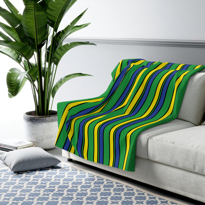 Brazil Retro Stripes Blanket Throw