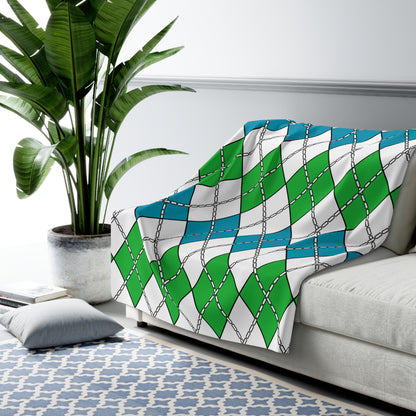 Uzbekistan Retro Argyle Blanket Throw