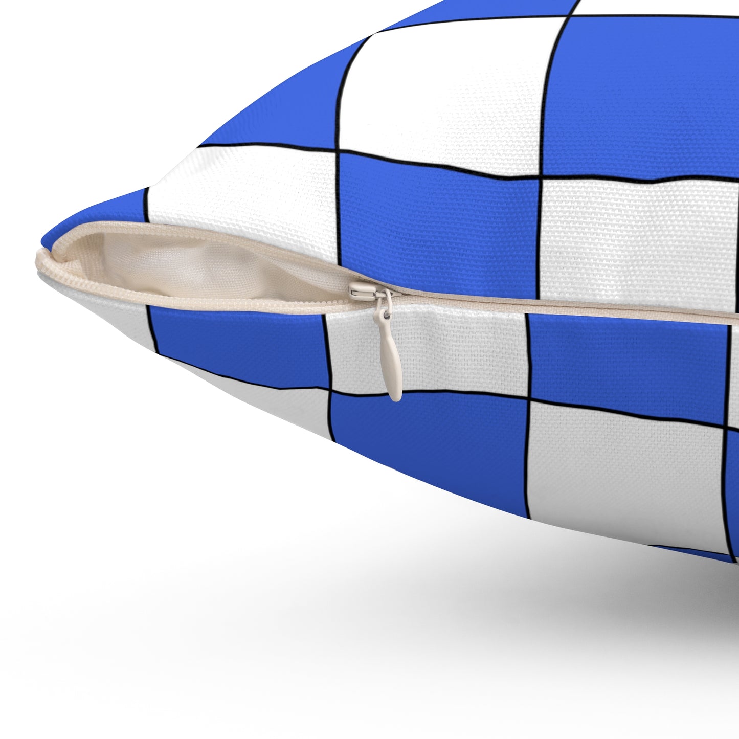 Royal Blue, White Retro Check Cushion Pillow