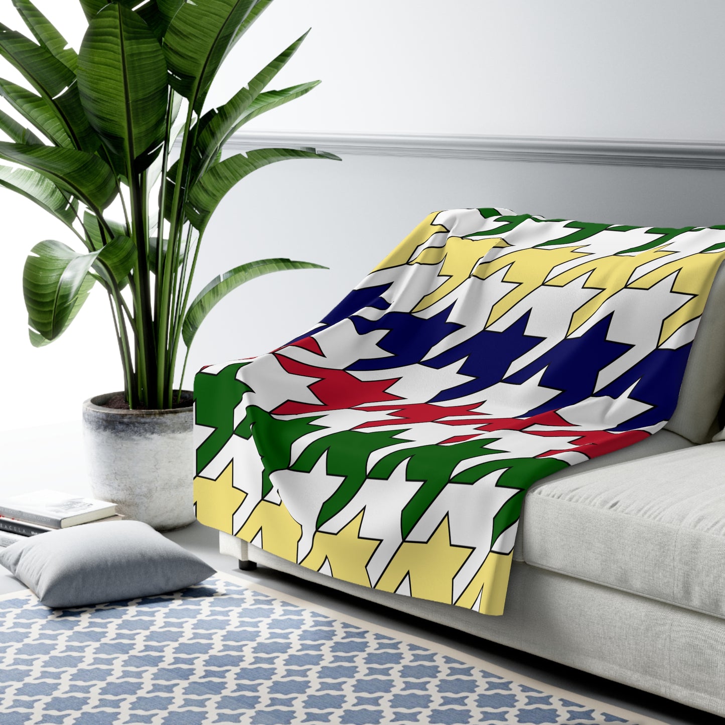 Diego Garcia Retro Houndstooth Blanket Throw