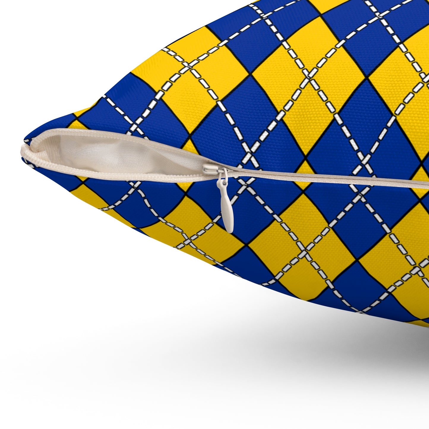 European Union Retro Argyle Cushion Pillow