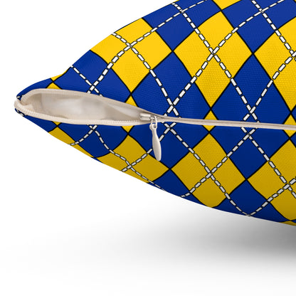 European Union Retro Argyle Cushion Pillow