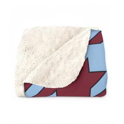 Claret, Blue Retro Houndstooth Blanket Throw
