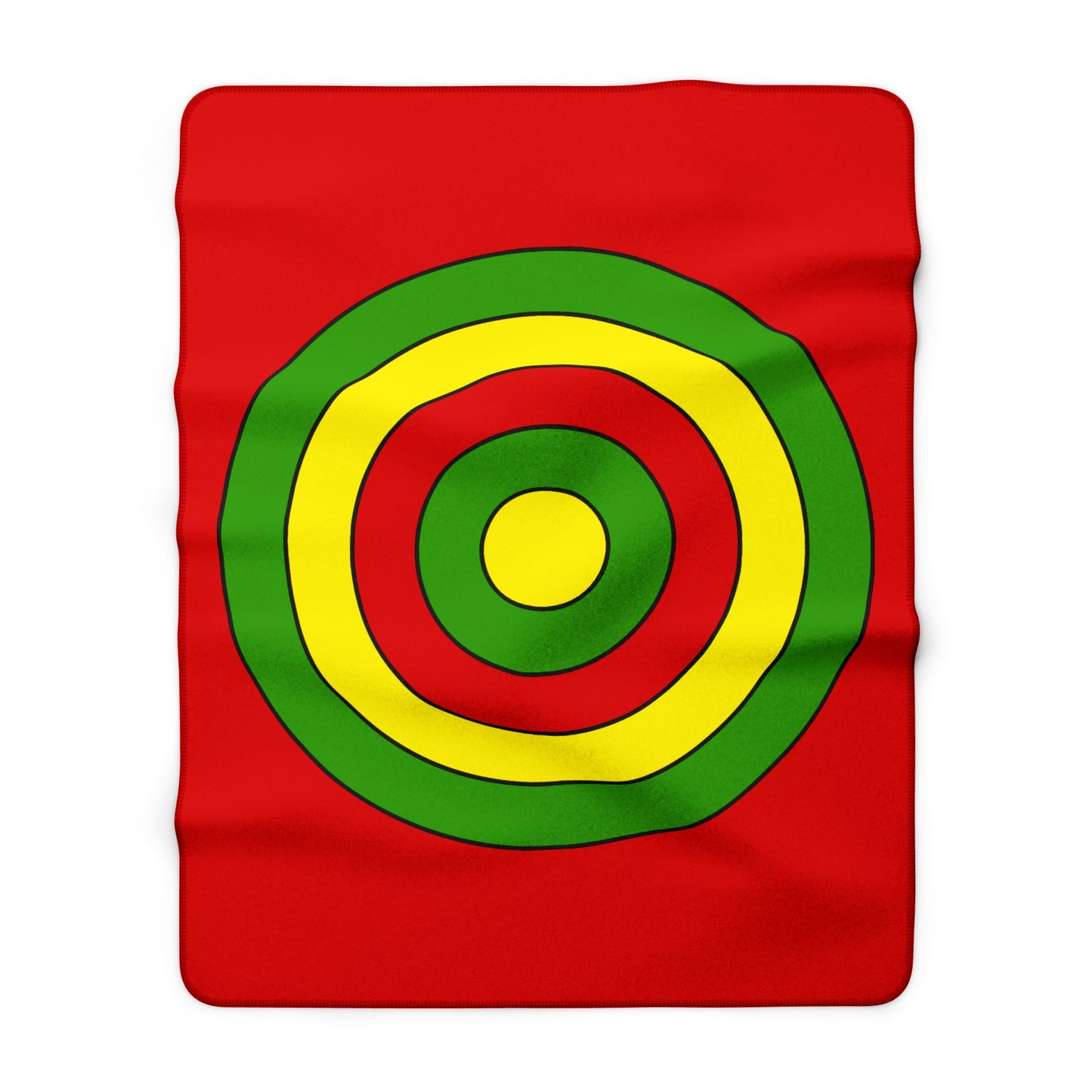 Burkina Faso Retro Target Blanket Throw