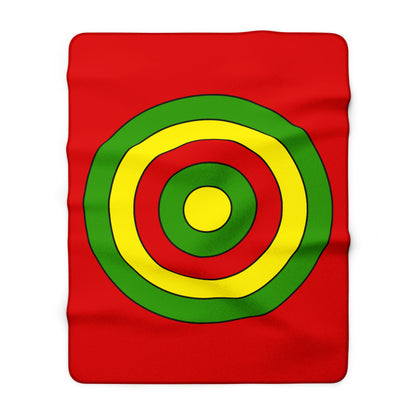 Burkina Faso Retro Target Blanket Throw