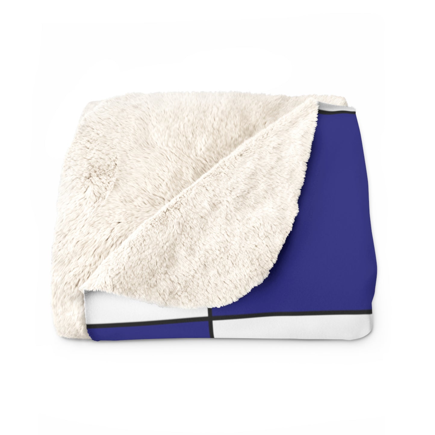 Navy Blue, White Retro Check Blanket Throw