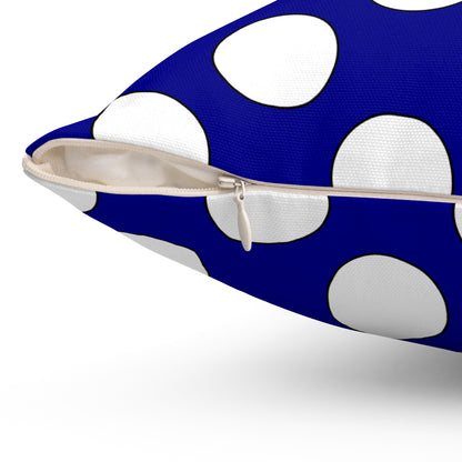 Dark Blue, White Retro Polka Dots Cushion Pillow