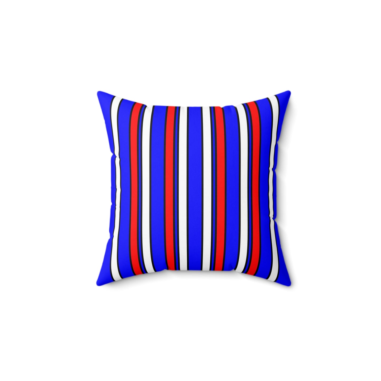 Blue, White, Red Retro Stripes Cushion Pillow