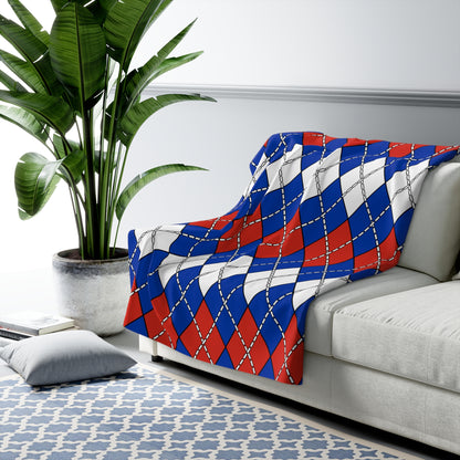 Russia Retro Argyle Blanket Throw