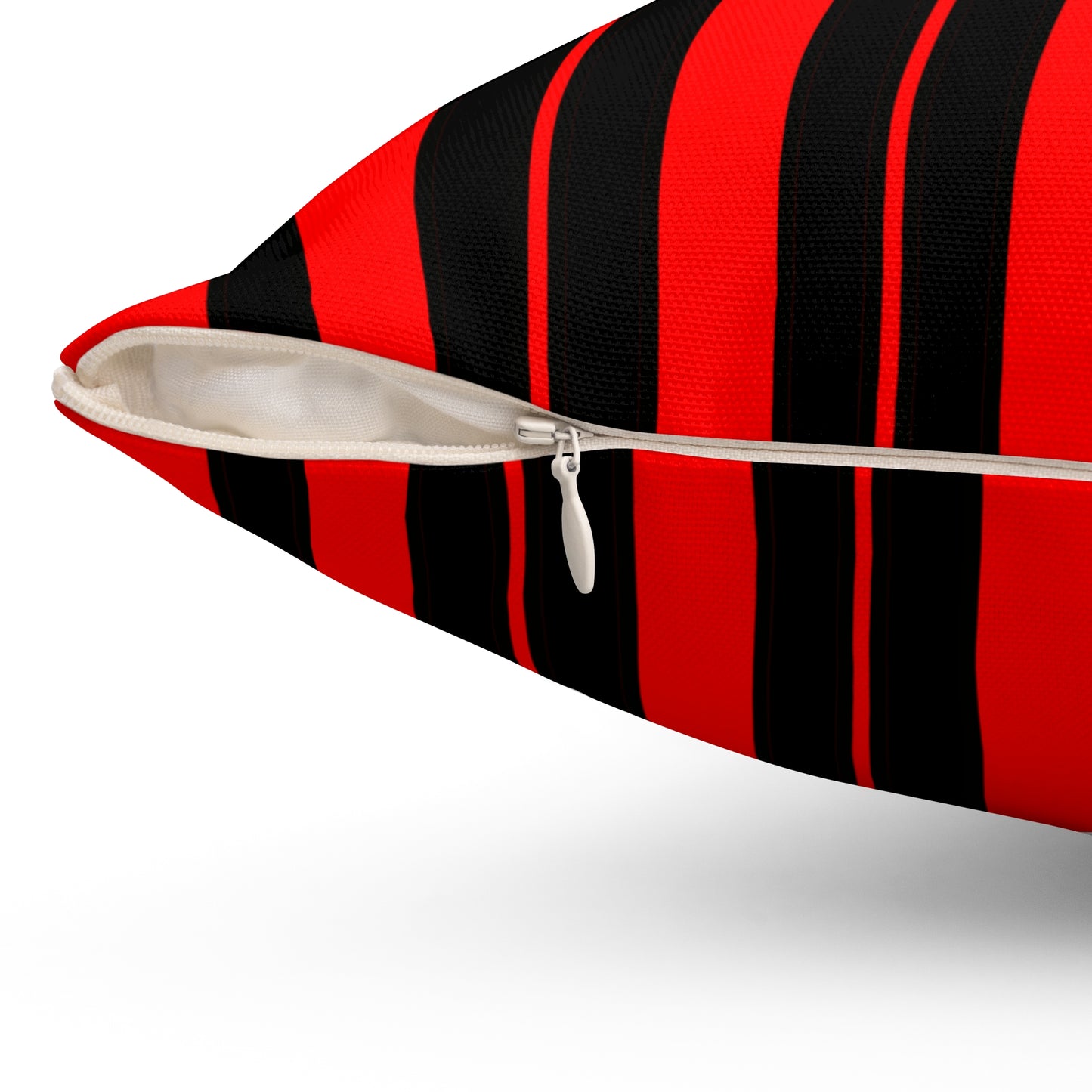 Red, Black Retro Stripes Cushion Pillow