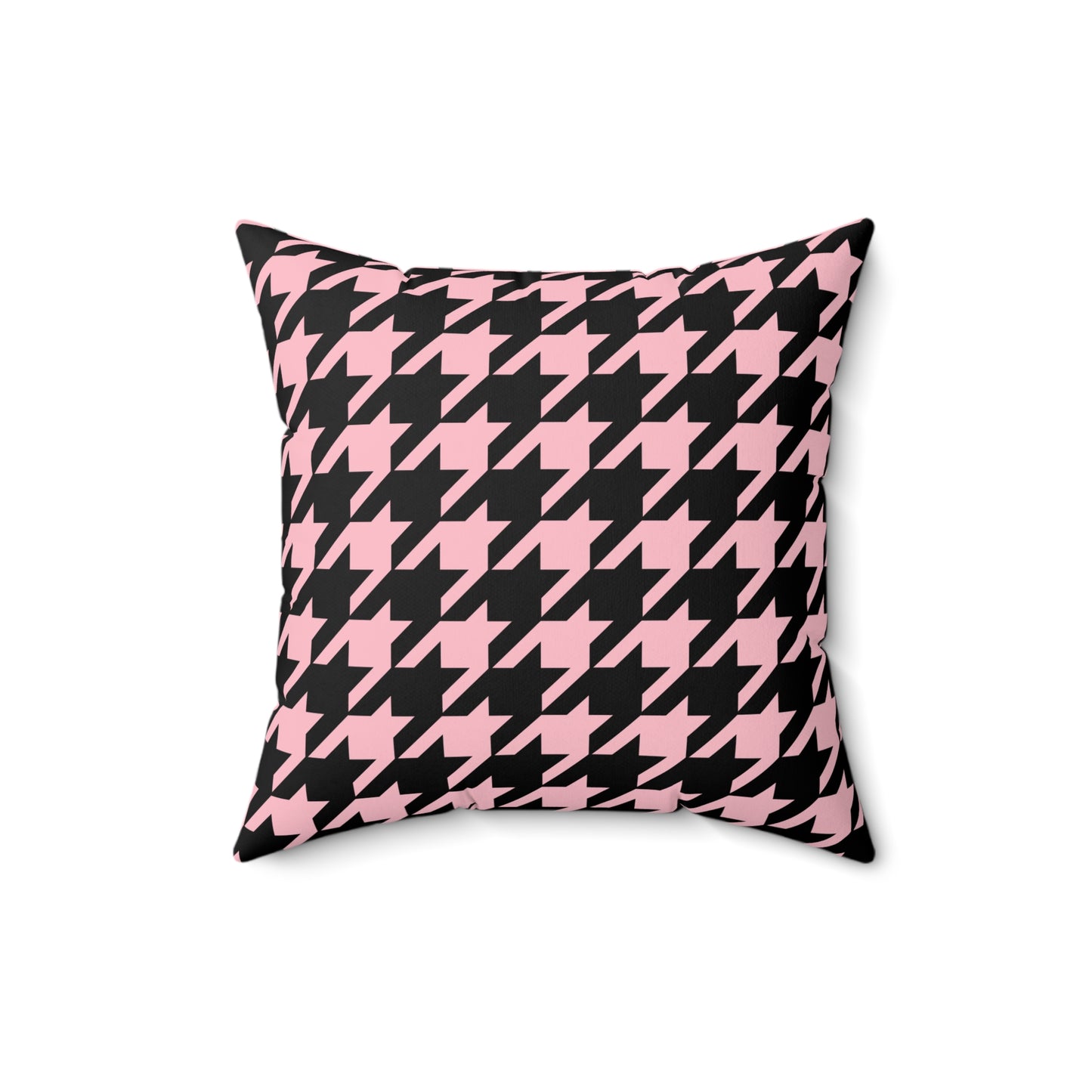 Pink, Black Retro Houndstooth Cushion Pillow